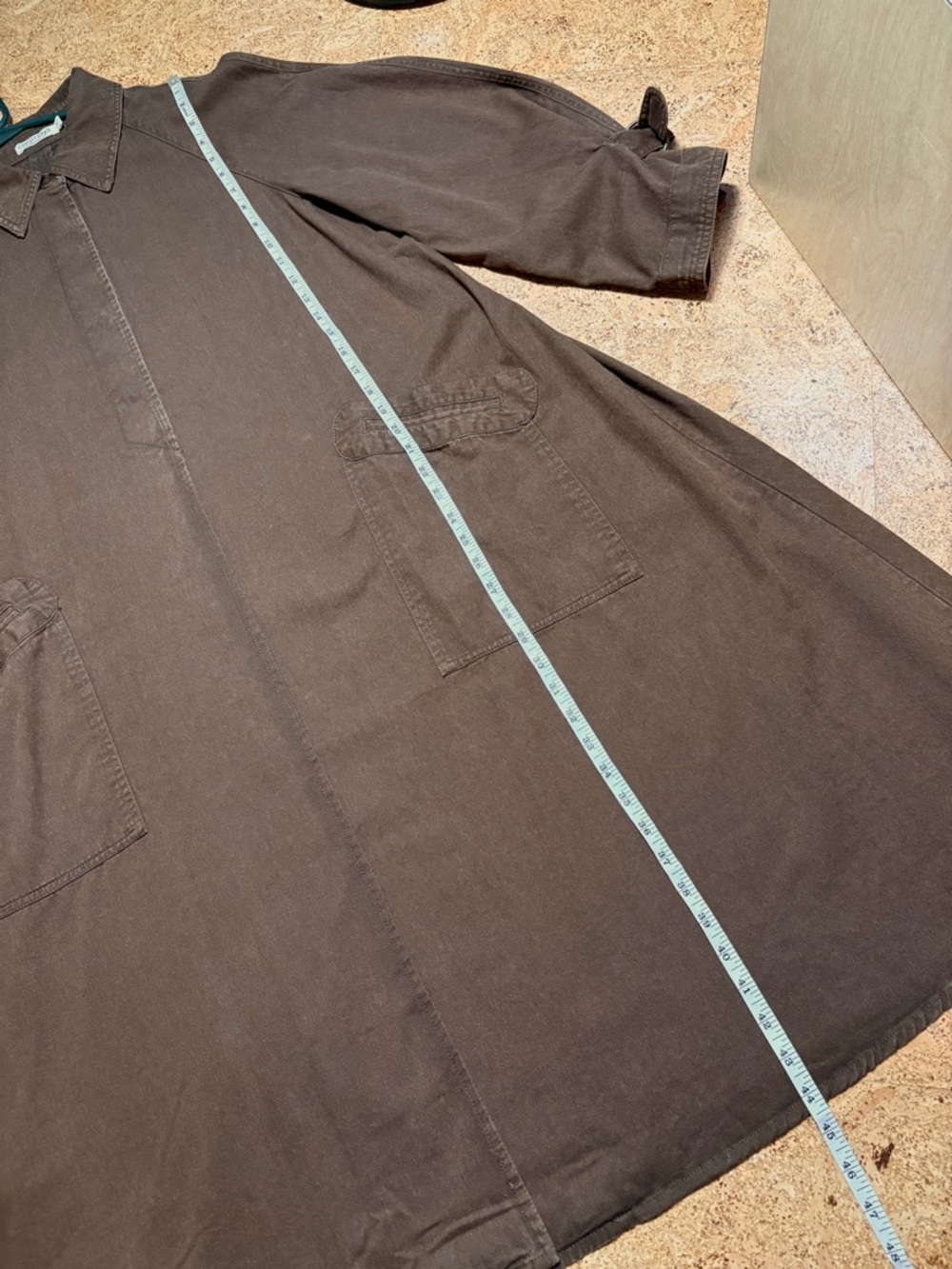 Christy Dawn The Leona Trench In Coffee Brown Organic Cotton Sz XL - Picture 13 of 15